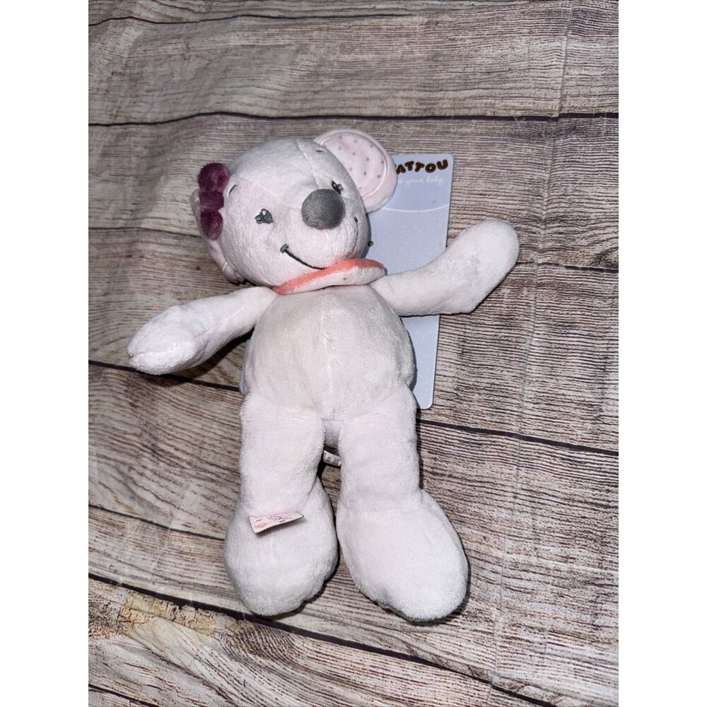 Nattou Valentine Mouse Pink Plush Stuffed Animal NEW